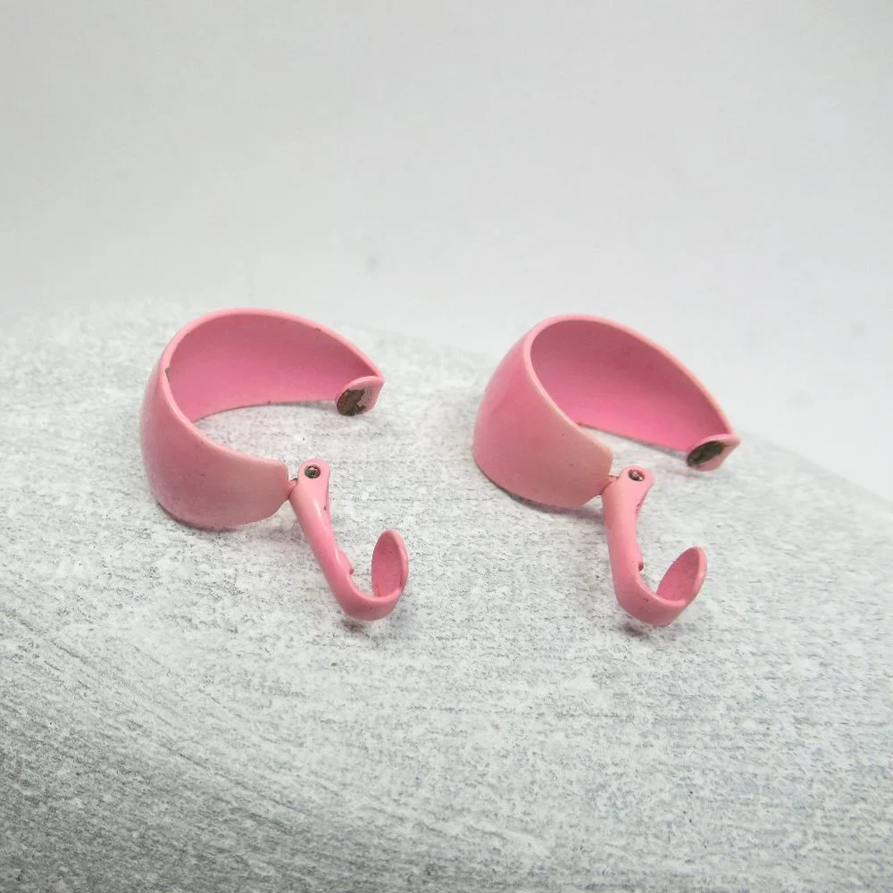 Vintage pink clip earrings